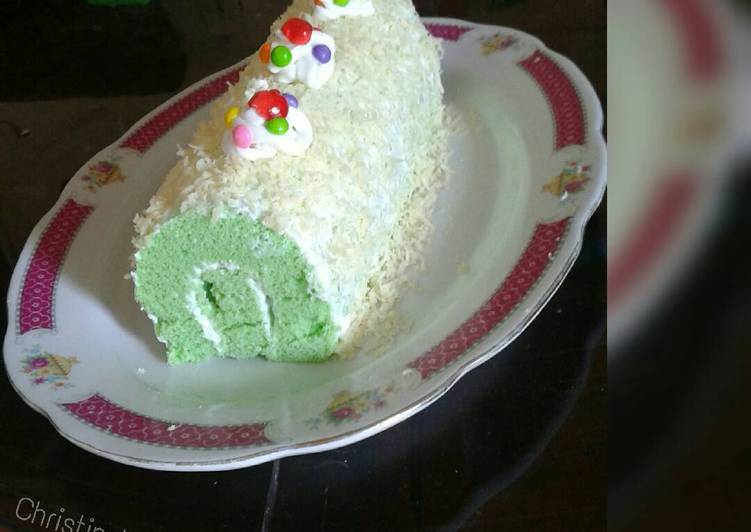 resep masakan Bolu Gulung Pandan Keju Kukus