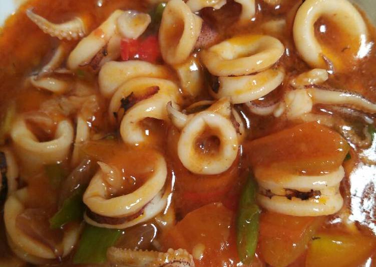 gambar untuk resep makanan Cumi asam manis pedas