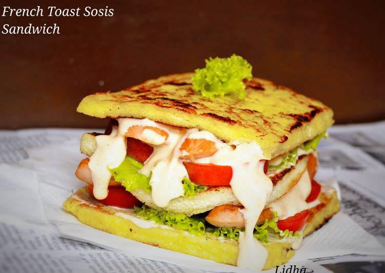 resep lengkap untuk French Toast Sosis Sandwich