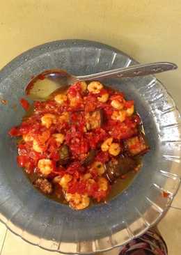 Udang dan terong balado ala anak kos
