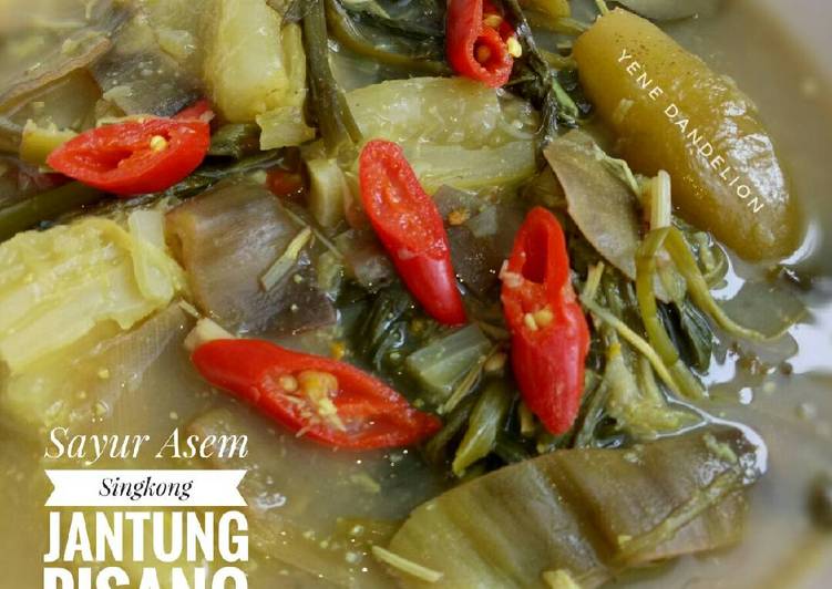 cara membuat Sayur Asem (Singkong, Jantung Pisang, Kangkung) #Dandelion