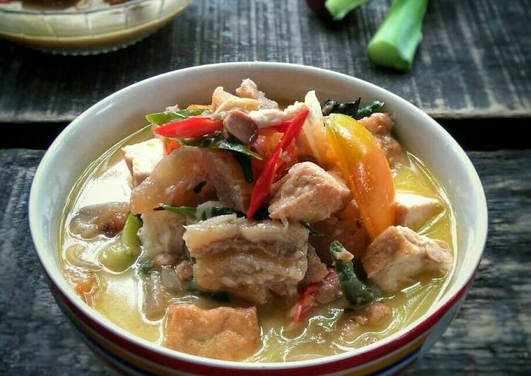 resep masakan Tauco Kikil Tahu Kuah Santan