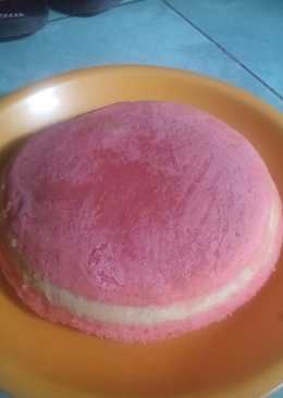 Bolu vanilla 'pink-putih' (No mixer and oven)