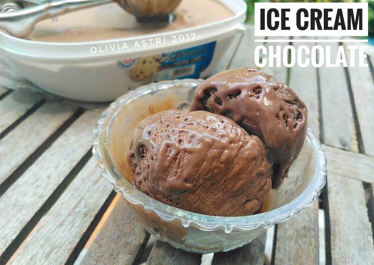 bahan dan cara membuat Ice Cream Chocolate