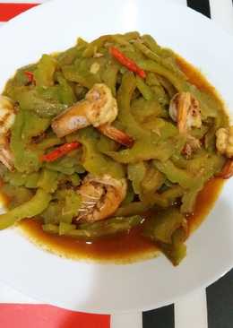 Pare tumis udang enak