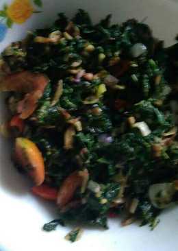 Tumis daun singkong ebi pedas non msg