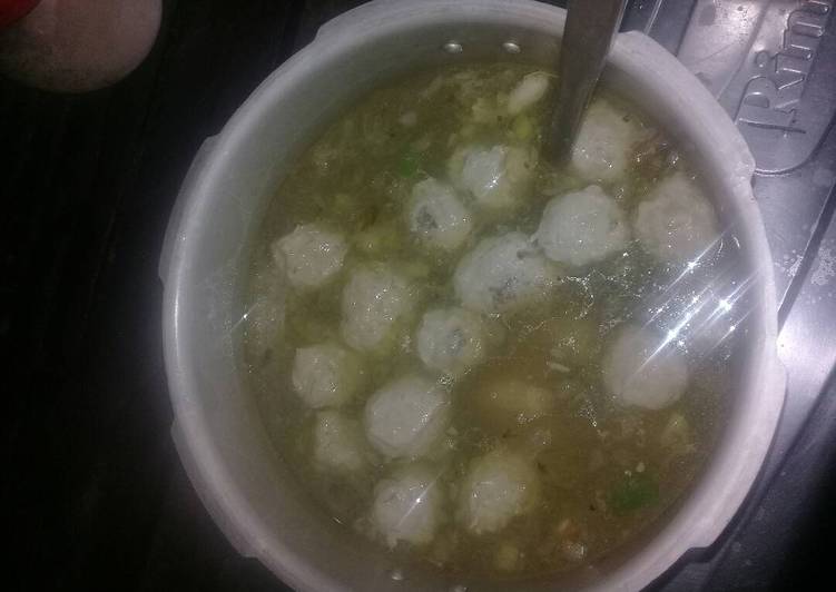 resep makanan Bakso Ayam kress Mental ??