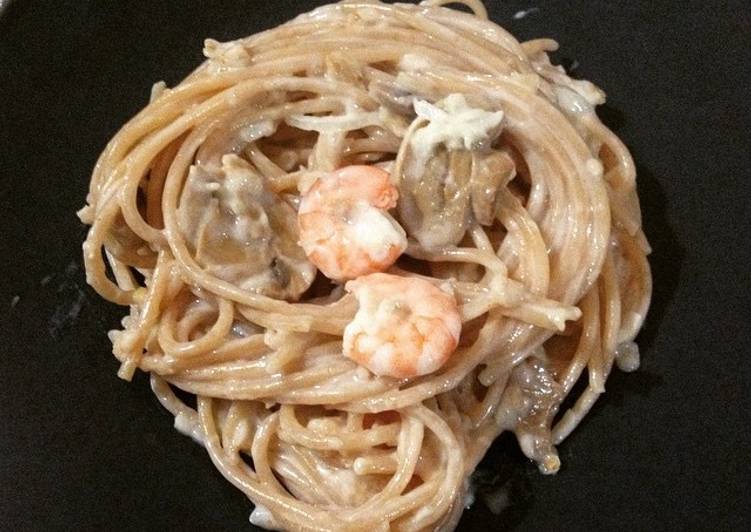 resep Low Calorie Spaghetti with Cream Cheese Sauce (less than 300 kcal)