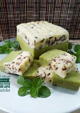 407. Brownis Kukus Putih Telur Lapis Matcha #PR_BrowniesDCC