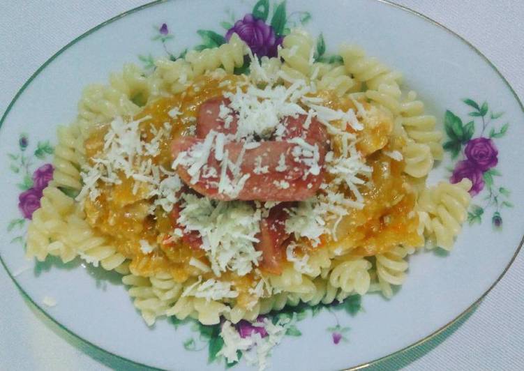 resep Fusilli with chicken potato sauce