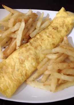 Omlette / Omlet dan French Fries buat sarapan Ayah ^,^