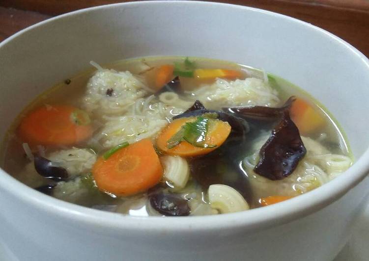 resep masakan Sop Baso Rambut n Jamur Kuping recook Mom YnY