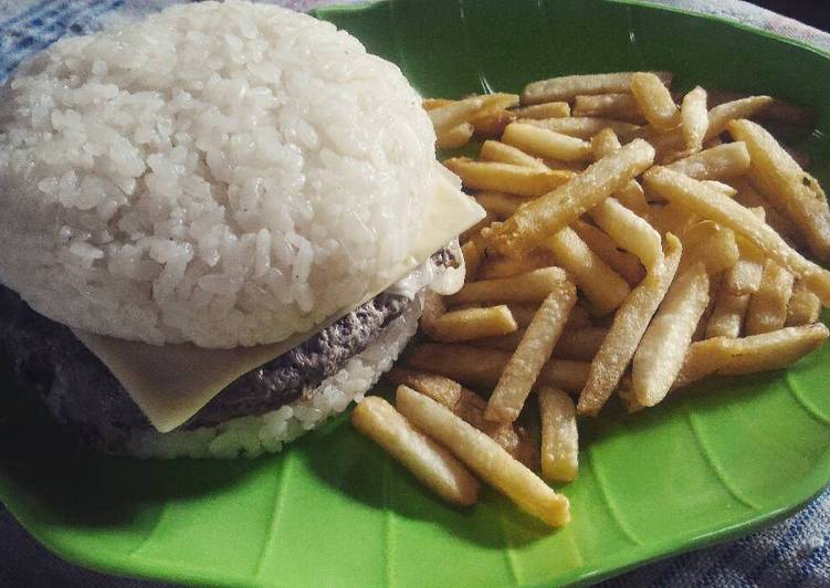 gambar untuk resep makanan Egg-in-a-hole Rice Burger