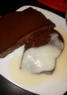 Puding coklat vla susu vanila