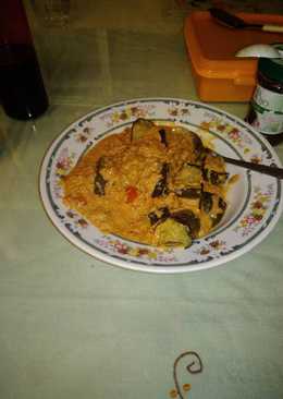 Terong tumis telur santan pedas simple