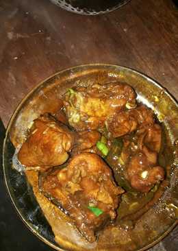 Ayam kecap + daun ubi sambal kosek