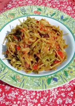 Tumis pedas manis kembang pepaya/kates