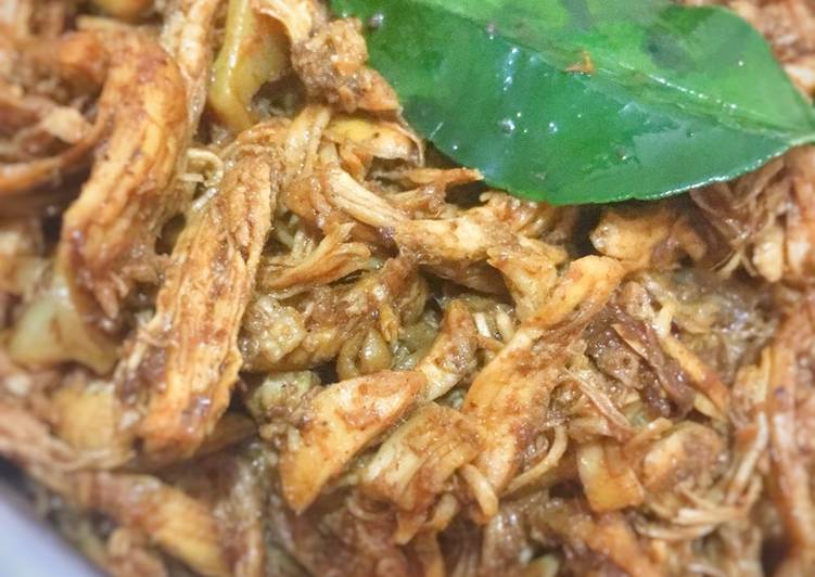 resep masakan Ayam suwir rendang instan