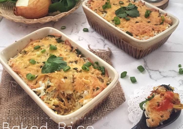 resep lengkap untuk Baked Rice and Cheese Casserole