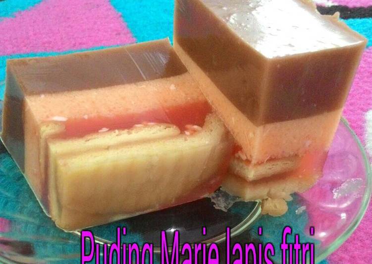 resep lengkap untuk Puding marie lapis