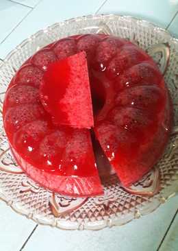 Puding buah naga segar sederhana anti gagal