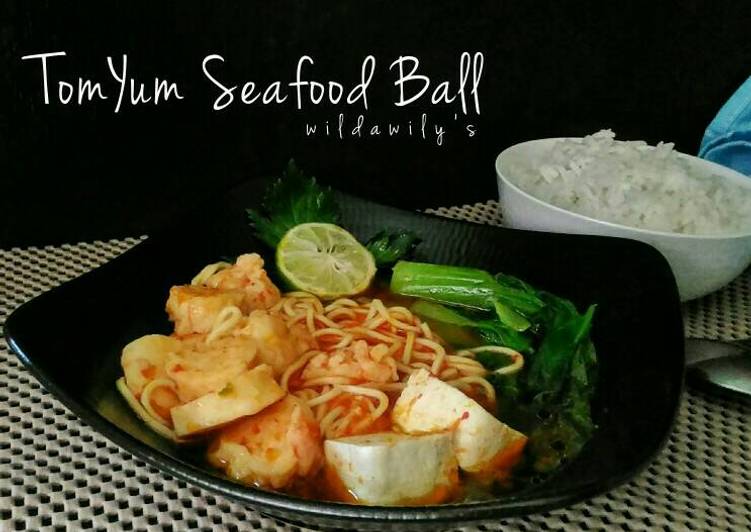 cara membuat Tom Yum Seafood Ball (baso seafood) #pr_recookmasakanberkuah