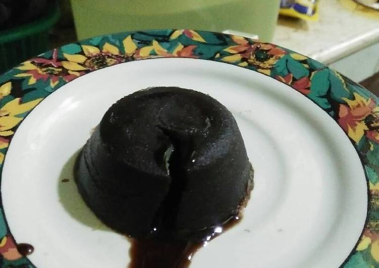 resep masakan Simple Chocolate Molten Cake (Kukus)