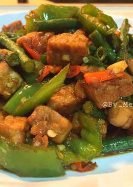Oseng kacang tempe Lombok ijo pedas