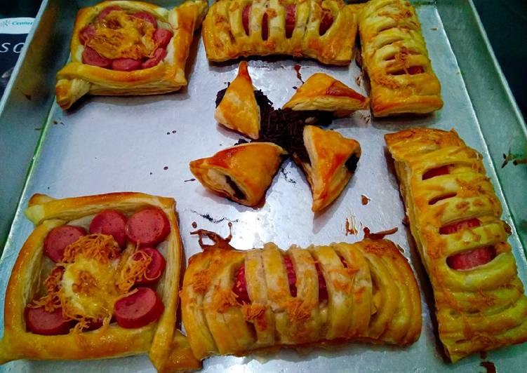 resep masakan Roti sosis and coklat puff pastry