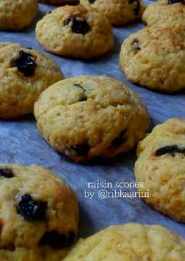 Simple Raisin Scones ala Ribka (no telur, no mixer, kilat)