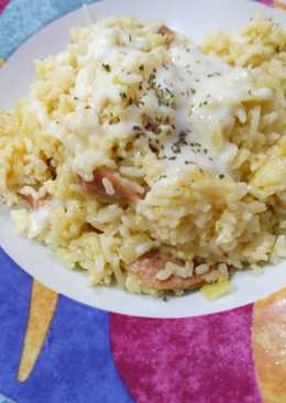 Baked Rice with cream sauce