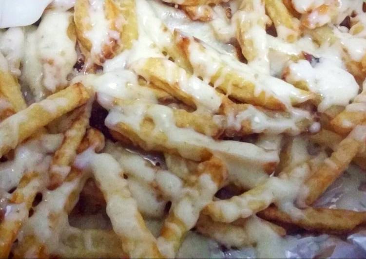 resep makanan Kentang goreng panggang dengan keju mozarella