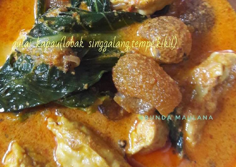 resep lengkap untuk Gulai kapau(lobak singgalang,tempe,kikil)