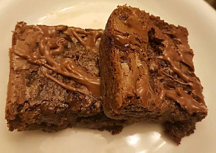 resep masakan Fudgy brownies nutella