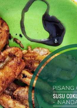 Pisang goreng isi susu coklat+blueberry