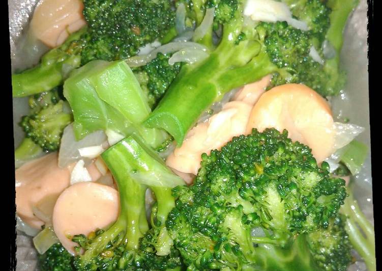 cara membuat Ca Brokoli Sosis