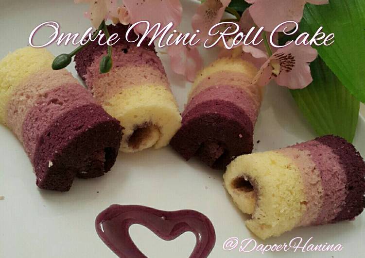 resep Ombre Mini Roll Cake Selai Blueberry