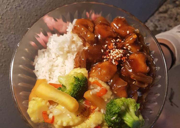 resep Chicken teriyaki rice bowl