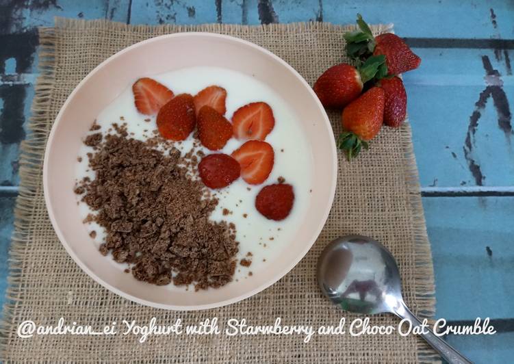 Resep Yoghurt with Strawberry and Choco Oat Crumble Karya Bunda Ei