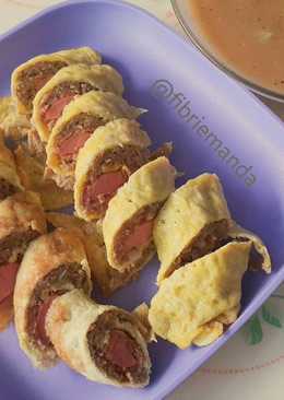 Rolade Daging Sosis dengan Saus Lada Hitam