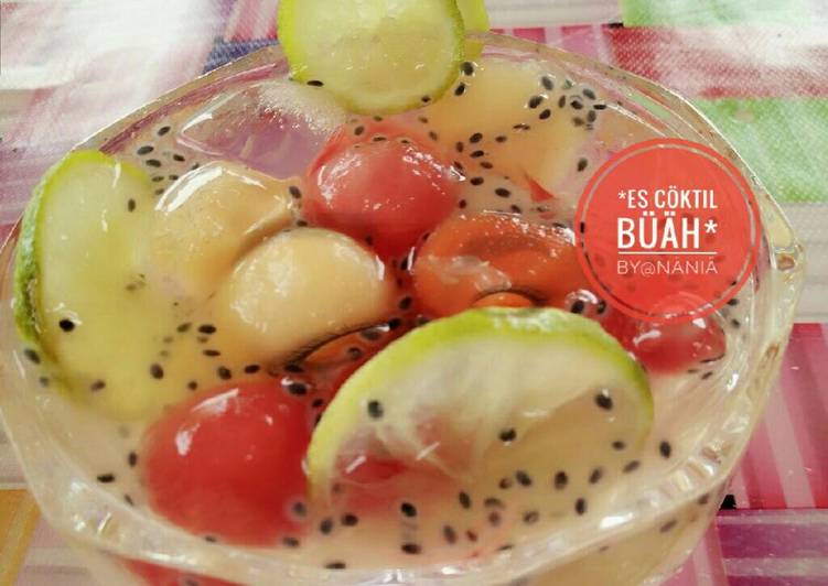 bahan dan cara membuat *es coktil buah*#PR_es buah