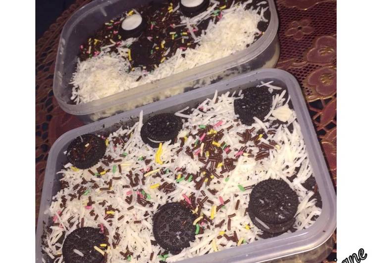 gambar untuk cara membuat Cheese cake oreo lumer