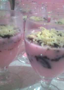 Puding Oreo cheese Milk Strawberry