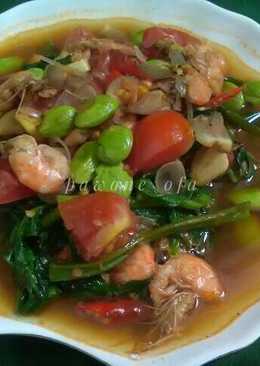 Cah kangkung pete udang (menu diet)
