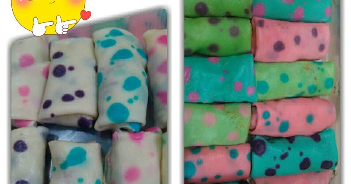 Resep Dadar gulung Polka isi Fla & pisang coklat 😘