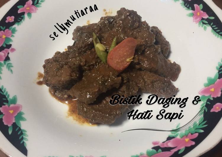 resep Bistik daging & hati sapi