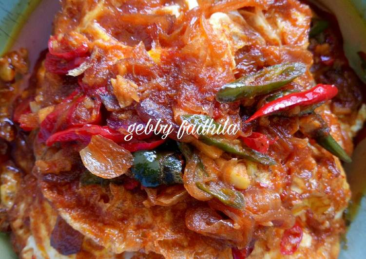 resep Telor ceplok pedas manis