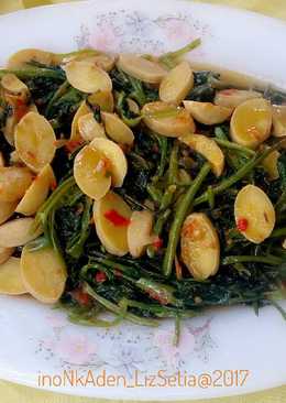 Tumis kangkung balado jengkol