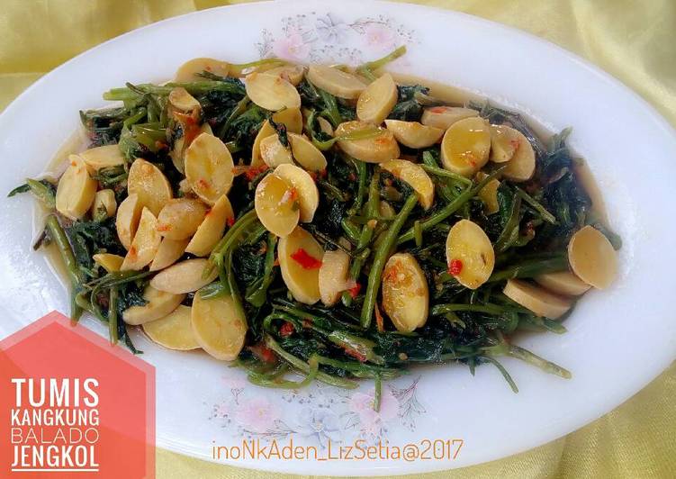 resep masakan Tumis kangkung balado jengkol