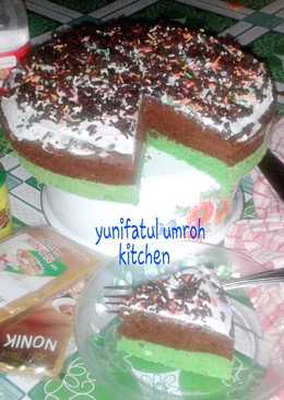 Bolu pandan coklat kukus yummy!!!! Step by step....